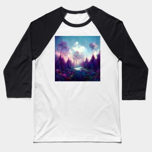 Magical Forest Landscape Baseball T-Shirt